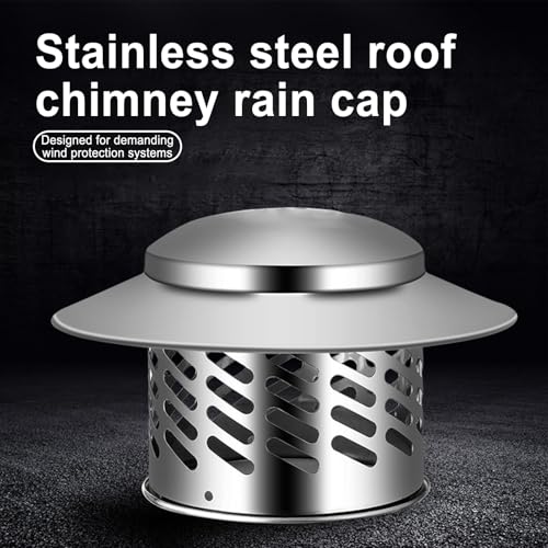 Miniatura 5 de Sombrerete Chimenea Antilluvia, Caperuza Salida De Humos 110 160 200mm Diámetro, Caperuza Salida De Humos, Sombrerete Antiviento, Acero Inoxidable, Para Conductos De Estufas Y Chimeneas