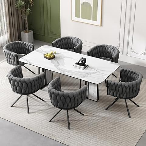 BTM Velvet Swivel Dining Chair Set of 6 Cover