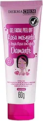 Dermachem Gel Facial Peel Off Rosa Mosqueta E Argila Rosa Com Efeito Diamante -