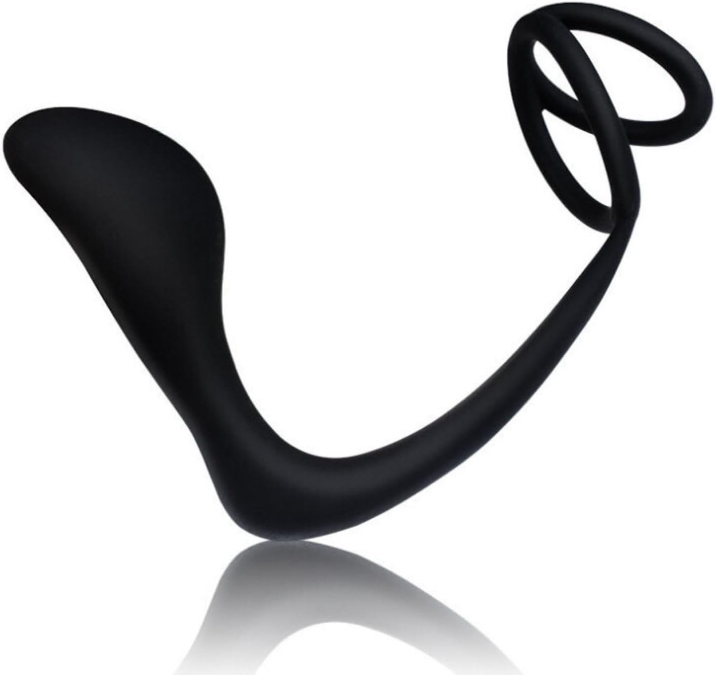 Silicone Anal Plug Adult Toy Penis Ring for Men Cock Ring - 2 in 1 Ultra Soft Anal Trainer Butt Plug Toys for Sex Pleasure（Black）