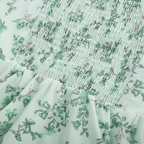 Image of Belle Poque Women's Vintage Square Neck Dress 2026 Summer Short Sleeve Layered Tiered Ruffle A-line Swing Midi Dress