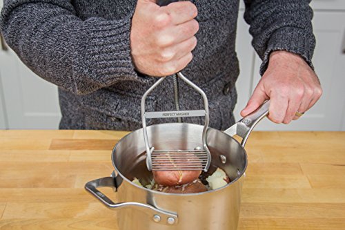 Kitchen Innovations Diamond Series Masher - World's Best Handheld Masher And Blender - Stainless Steel Blades With Ergonomic Rubber Handle - Black #TOP1