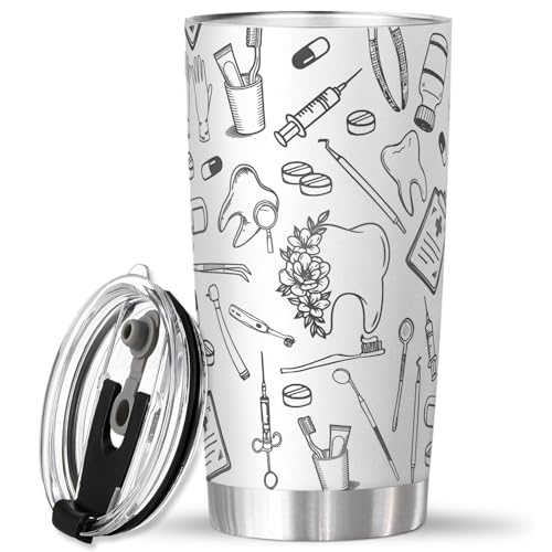 4LIEUBASMI Dental Icon 20 oz Tumbler - Dentist Appreciation for Men & Women, Dental Hygienist Cup, Perfect for Christmas, Birthday, Retirement, Coworkers, Friends, Dental Office Gift