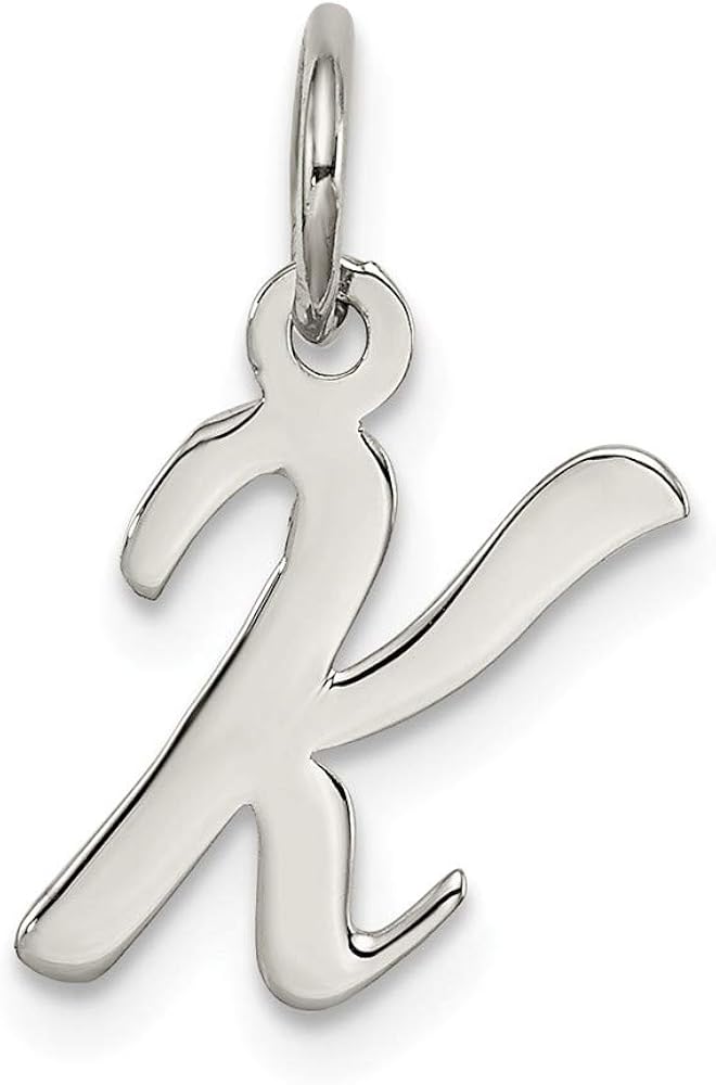 Sólido de Plata de Ley 925 tamaño pequeño Script Inicial K Colgante