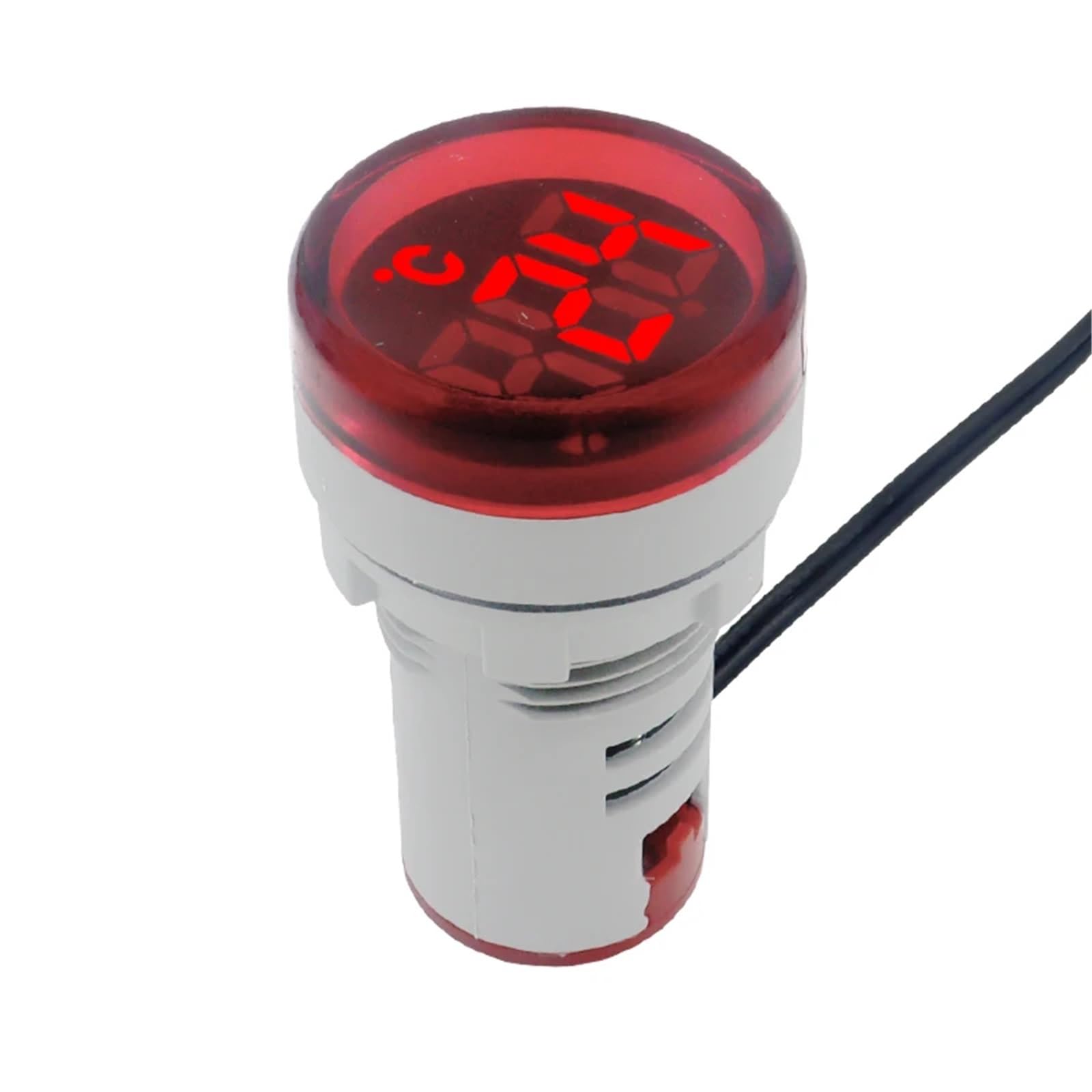 6 szt. mini termometrów z cyfrowym wyświetlaczem LED 22 mm, 20°C do 199°C, AC 50-380 V, czujnik temperatury z przewodem (RED)