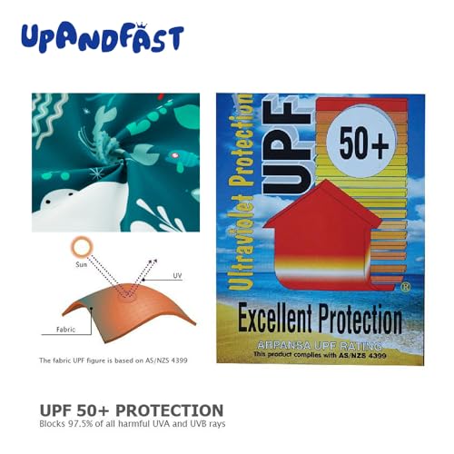 upandfast Baby/Toddler Swimsuit UPF 50+ Sun Protection One Piece Zipper Bathing Suit with Sun Hat Infant Beach Swimwear - Image 4