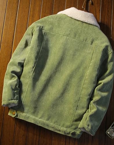 Men Winter Thicken Casual Corduroy Turn-Down Collar Coat Warm Outwear Single Breasted Parkas2