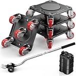 Déménagements de meubles lourds avec 5 Roues – Meubles de panneau en acier au carbone Dolly Set avec ascenseur, 360° Roulettes tournantes pour faciliter le déplacement, Max Charger 2200 LBS