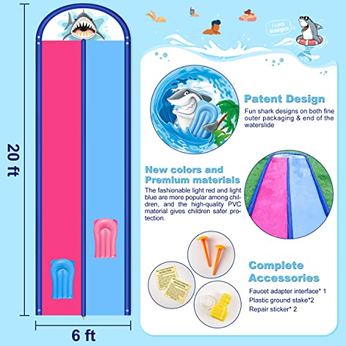 Ananbros Slip And Slide Heavy Duty Inflatable Lawn Water Slide With 2 Bodyboards, 20X6Ft 10Lb, Slip N Slide Summer Toy With Sprinkler, Sports Outdoor Garden Backyard Water Play Toys Kids Family Games #TOP1