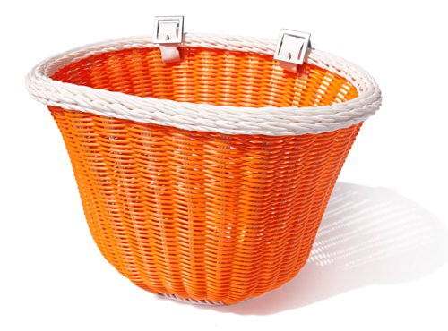 Colorbasket Adult Front Handlebar Bike Basket - Orange with White Trim