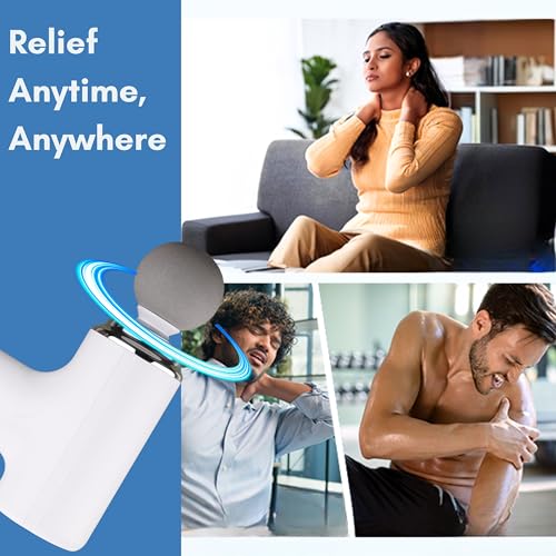 Image of Massage Gun Deep Tissue, Muscle & Body Pain Relief | Special Body Massager for Pain Relief | Massage Gun for Back Leg & Full Body, Neck, Shoulder, Back, Foot | 4 Specialized Heads For Full Body Pain Relief (White)