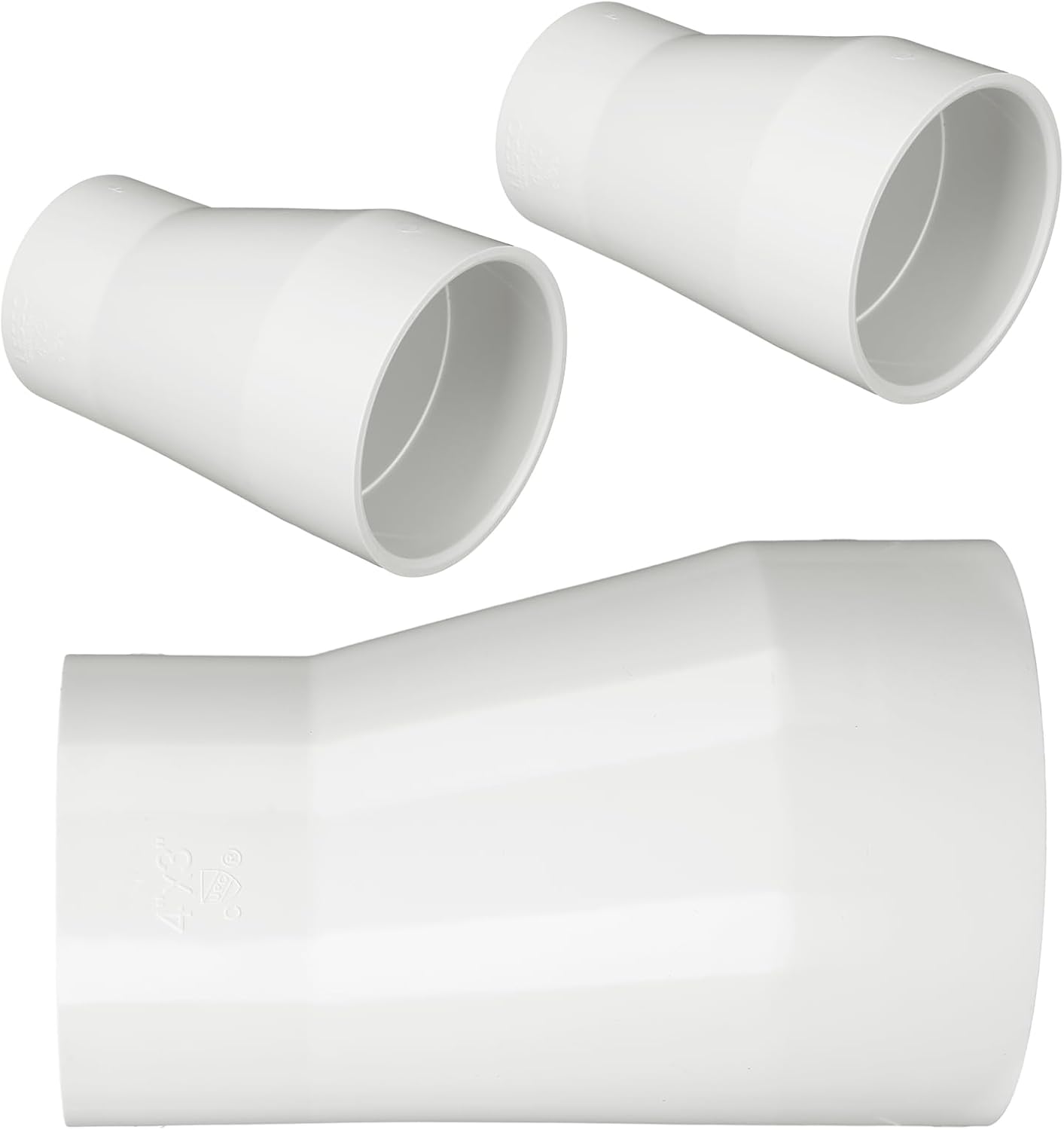 3 Pack 3" x 2" PVC Pipe Fitting Schedule 40 Compatible with 429-E Series Eccentric Reducer Coupling Suitable for High-flow Capacity, Pool, Spa, Plumbing, Irrigation, White