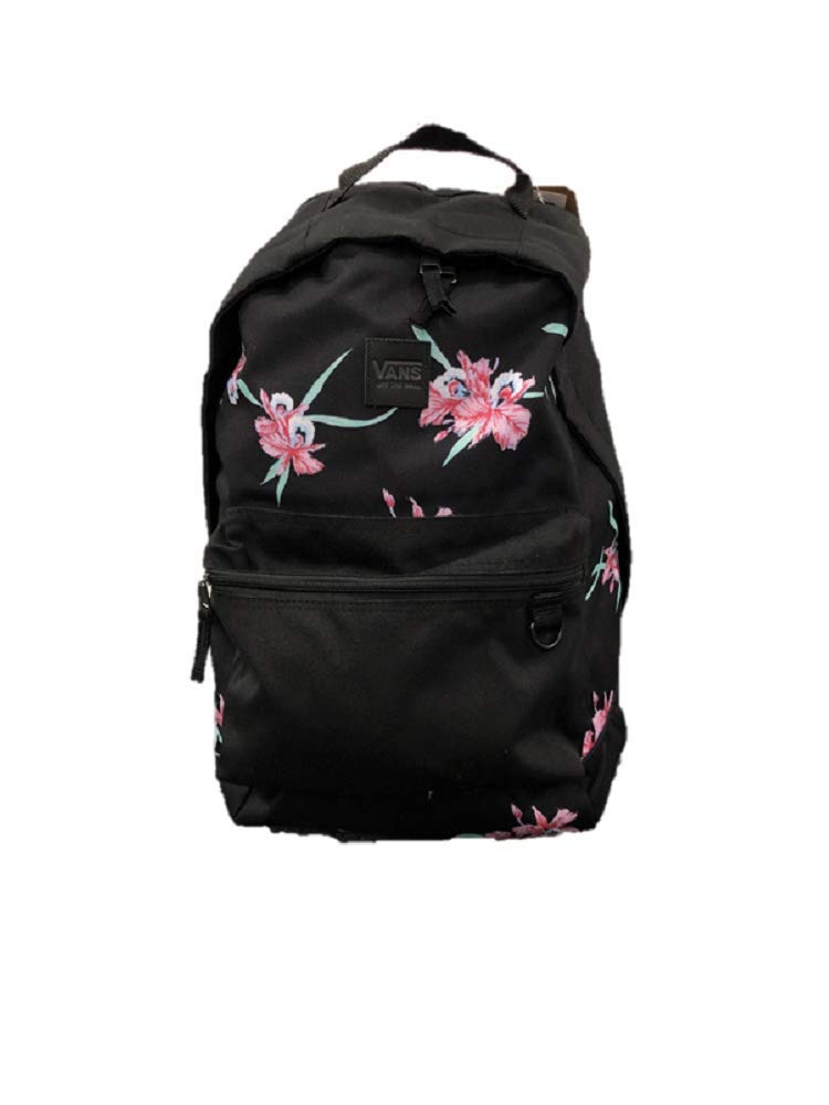 Vans Turbon - Mochila negra con diseño floral para laptop, viajes, universidad, trabajo escolar, multicolor, Taille unique