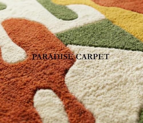 Image of Handmade Irregular Shape Wool Area Rug Unique Contemporary Classical Design Thick & Soft Carpets for Living Room, Bedroom & Hall Area Rug (Size 6 x 8 feet) Multi