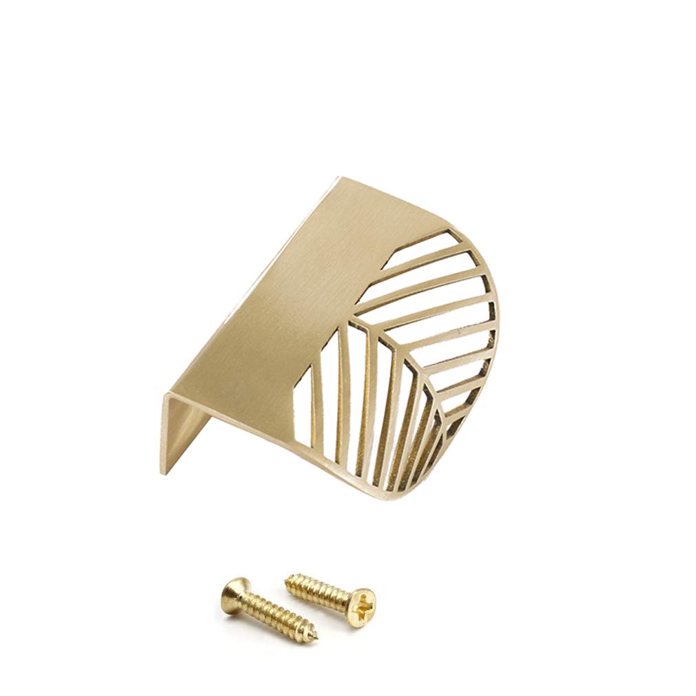 2 Maniglie Per Mobili In Ottone Oro - Forma Foglia, Per Porte, Cassetti, Cucina, Guardaroba - Foto 2