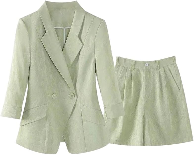 Women's Elegant Casual Two Piece Set Coat Shorts Modern Daily Streetwear Suit