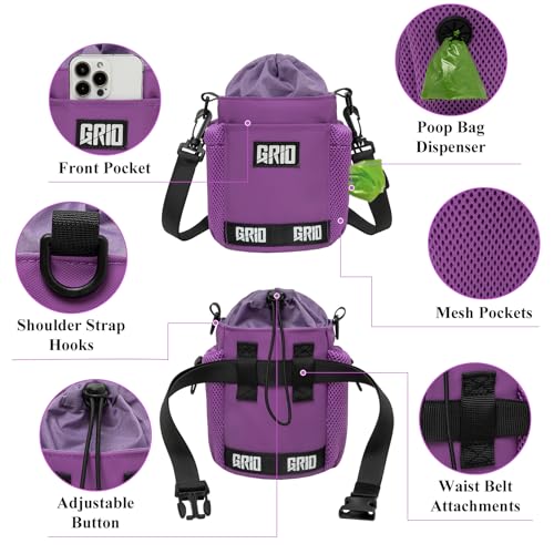 GRIO Bolsa de treinamento para cães, bolsa de petiscos, bolsa para cães com acesso rápido a lanches,