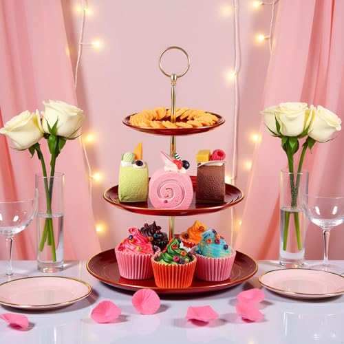 TsunNee 2-Pack 3-Tier Cake Stand Cupcake Holder, Dessert Plates Cakes Fruit Cookie Candy Display Tower Serving Platter, Pastry Tiered Serving Tray for Wedding Birthday Tea Party Chiristmas - Cosy Home Interiors TsunNee 2-Pack 3-Tier Cake Stand Cupcake Holder, Dessert Plates Cakes Fruit Cookie Candy Display Tower Serving Platter, Pastry Tiered Serving Tray for Wedding Birthday Tea Party Chiristmas - Image 3