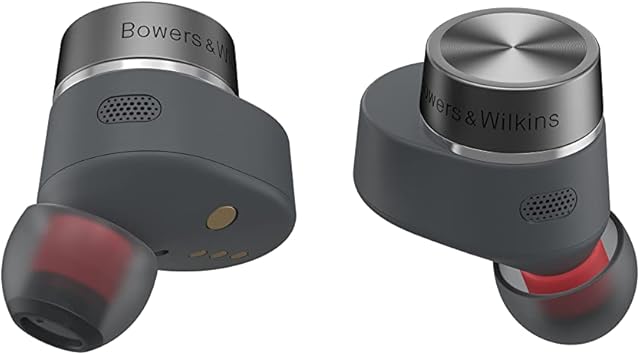 Bowers & Wilkins Pi5 S2 True Wireless Earphones, In-Ear Bluetooth Earbuds with Mic, Active Noise Cancellation, 16-Hr Battery, Android/iOS, Powerful Sound, Extreme Comfort, Storm Grey (2023 Model)