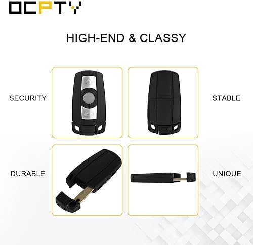 Miniatura 6 de OCPTY 2 piezas de llave abatible con control remoto sin cortar (carcasa de carcasa) Reemplazo para llave inteligente E90 E91 E92 E60 Funda remota