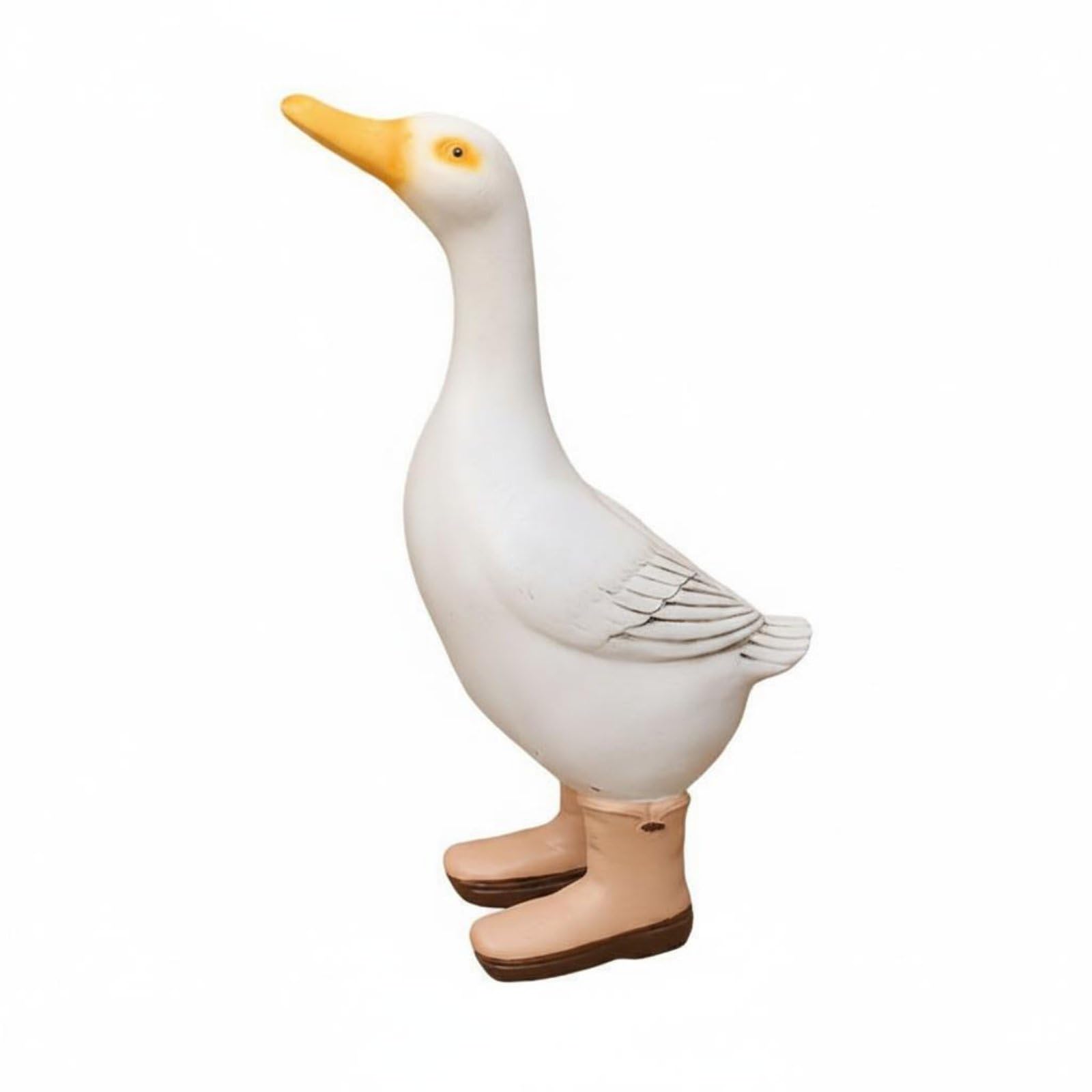 Statue de canard pour jardin blanc en résine : sublimez vos parterres et terrasses en plein air