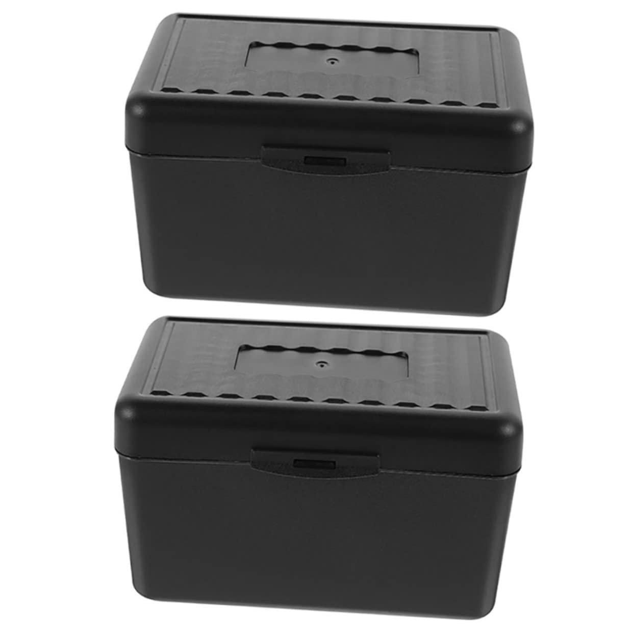 Uonlytech 2 Set Scatola Di Stoccaggio Dei Biglietti Da Visita Indice Astuccio Contenitori Porta Tessere Per Ufficio Titolare Del Biglietto Da Visita Pp Nero 2 Pezzi * 2