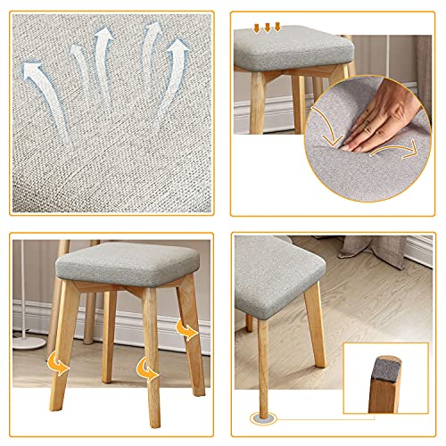 Taburete de tocador ergonómico para evitar dolores con asiento acolchado 7