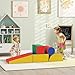 Soozier 5 Piece Climb and Crawl Activity Play Set, Baby Soft Play Set, Foam Climbing Blocks for Toddlers, Kids Preschooler Indoor Play Equipment Assorted