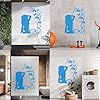 Silhouette Girl Butterfly Flower Ornament Vinyl Art Sticker 68x88.7cm Art Decoration Blue #3