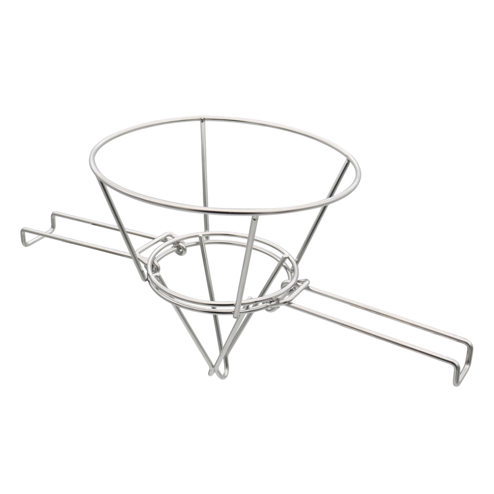 Supporto Filtro Liquidi Alimentari | Portafiltro per Olio da Cucina - Rack in Acciaio Inox Design Compatto con Bracci Pieghevoli per Filtrazione Domestica
