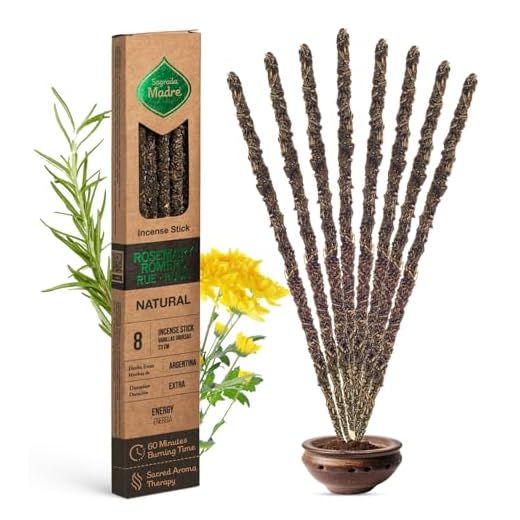 Sagrada Madre, Incienso Artesanal, Incienso De Romero, Ruda Y Olíbano Natural, Ideal para Meditación y Mindfulness, 8 Varillas
