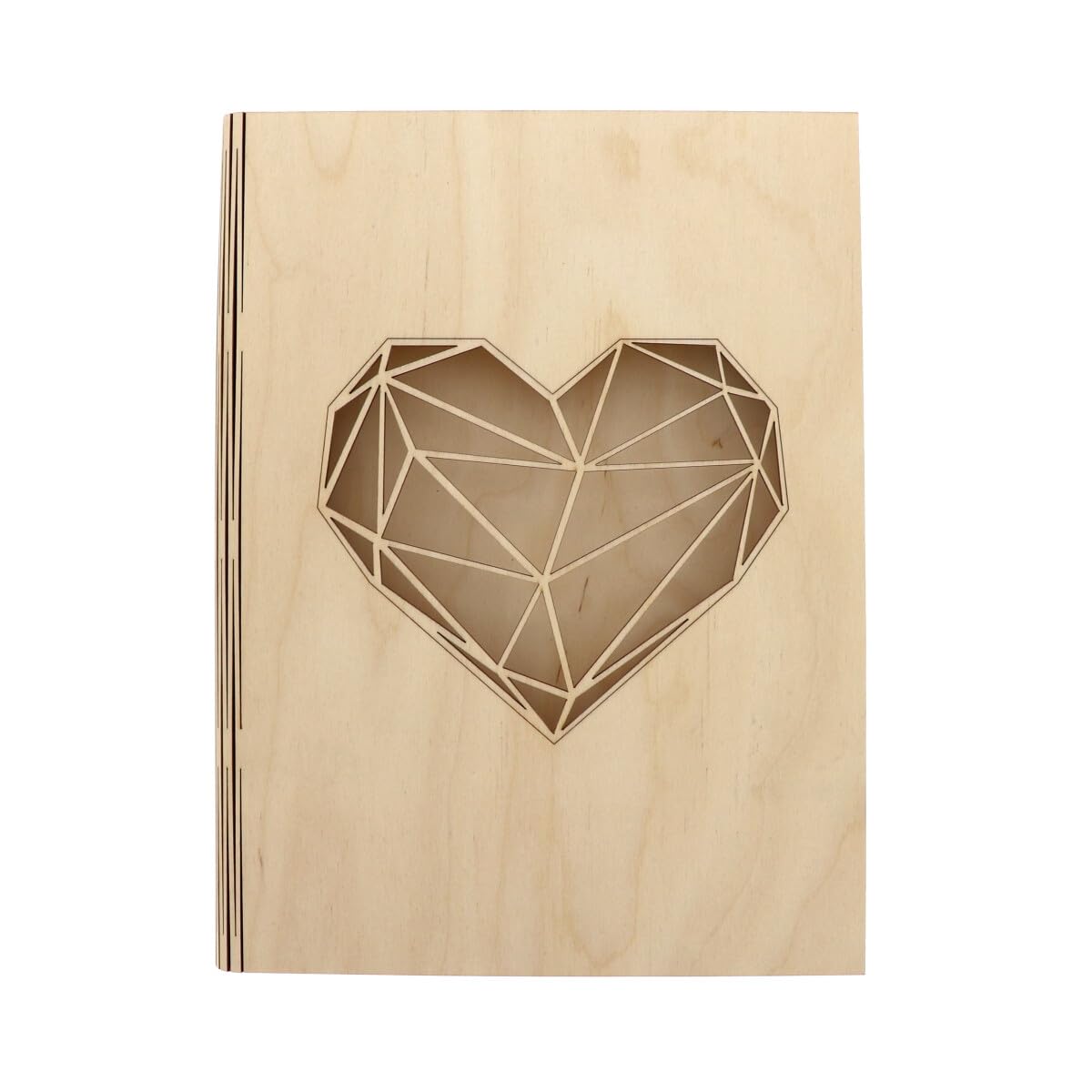 HOFMEISTER® - Raccoglitore A4 in legno con cuore, grande raccoglitore ad anelli in legno per documenti, ricette e ricordi, raccoglitore sostenibile fai da te da progettare, incidere e regalare