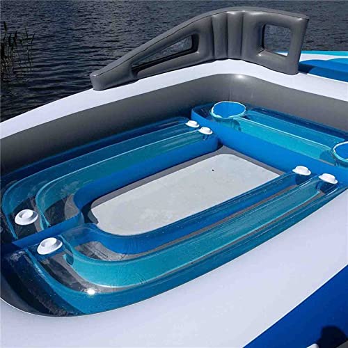FJAUOQ Bateau Flottant Gonflable Grande Piscine De Pirate d'eau De RangéE Flottante Gonflable Portative ExtéRieure De PVC pour 4-6 Personnes Lac OcéAn Plate Forme Flottante,Bleu,400 * 210 * 120cm – vue 3