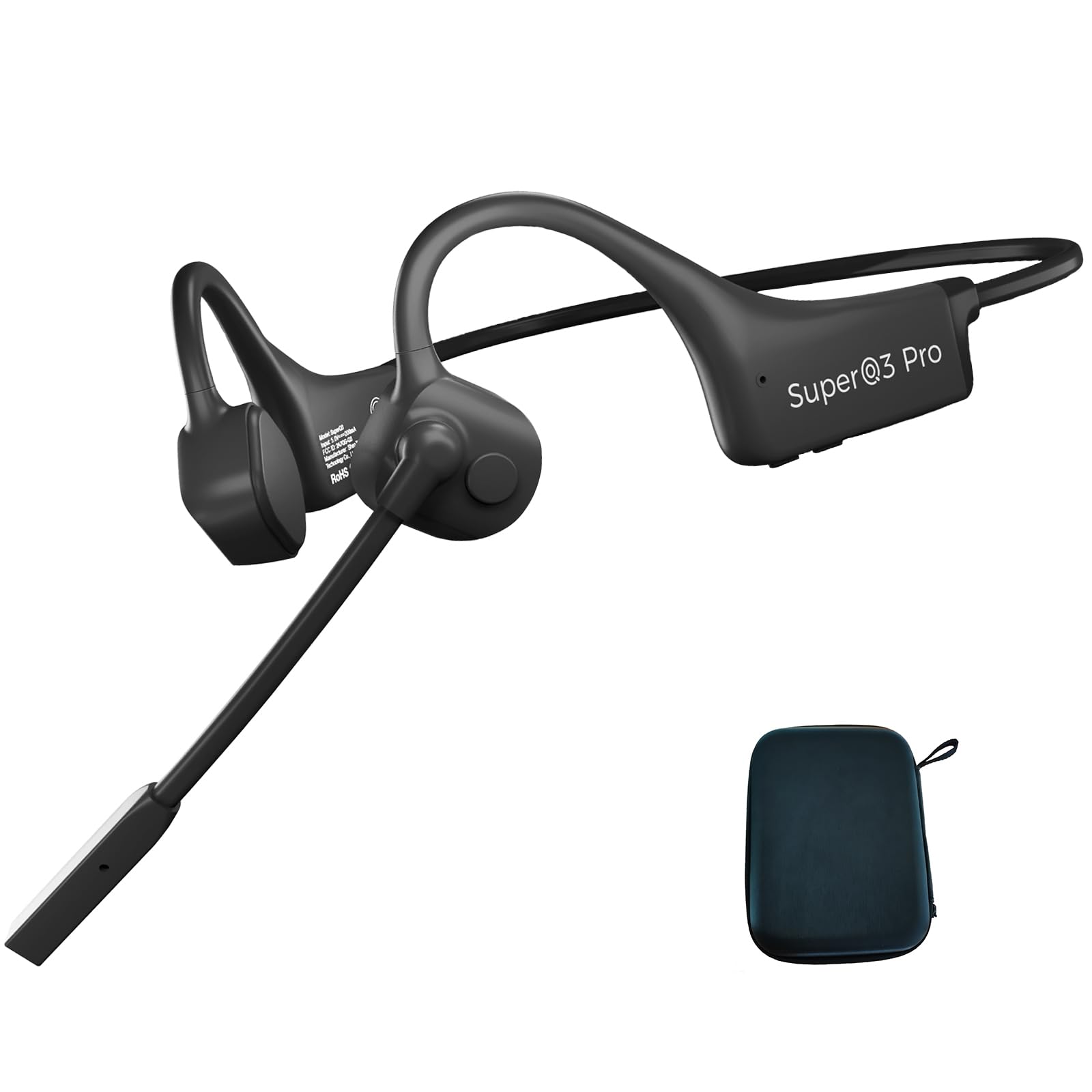 骨伝導イヤホン bluetooth マイク付きノイズキャンセリングマイク クリアな通話体験 こつでんどう ヘッドセット 耳を塞がない オープンイヤーヘッドホン IP55防水 Type-C 急速充電 8時間連続再生 運転中の通話可能 ハンズフリー通話/リモートワーク/テレワーク/在宅勤務/ZOOM/Web会議 専用の収納ケース付き