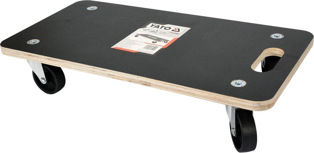 Planche à roulettes pour Meubles - en Bois Plat - Jusqu'à 200 kg - Modèle : 58 x 30 mm - 200 kg - Noir