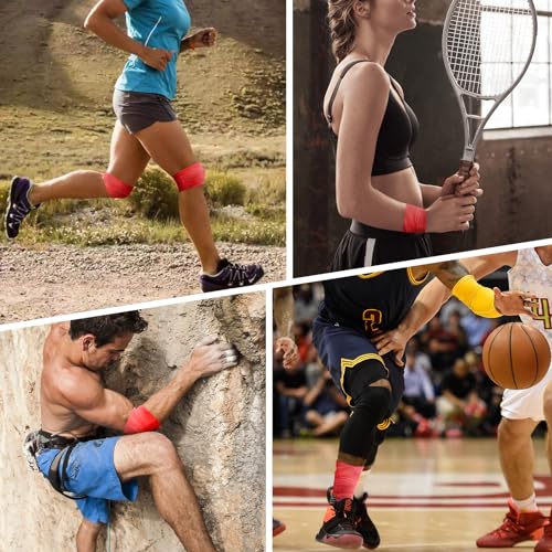 Image of OK TAPE Pre Wrap Tape (4-Rolls, 120 Yards) - Athletic Foam Underwrap for Sports, Protect for Ankles Wrists Hands and Knees, 2.75 Inches - Red