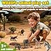 Zippytots 6PCS Safari Animal Figure Toys for Kids 3-5 Realistic Plastic Jungle Animal Figurines African Wildlife Learning Toys for Kids Boys Girls Toddlers