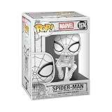 Funko Pop! Marvel: Marvel Sketched - Spider-Man - Collectable Vinyl Figure - Gift Idea - Official Merchandise - Toys for Kids & Adults - Comic Fans - Model Figure for Collectors and Display