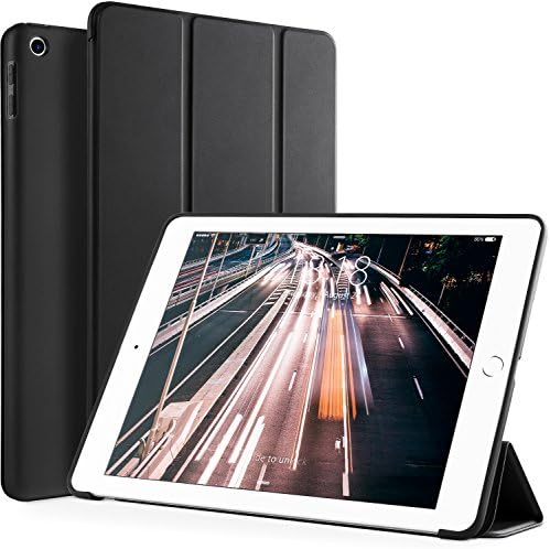 VIKESI iPad 9.7 2018/2017 Case, Slim Protective Case Auto Sleep/Wake Smart Cover with Flexible Soft TPU Back and Trifold Stand for Apple iPad 6th,5th Gen (A1822 / A1823 / A1893 /A1954) - Black
