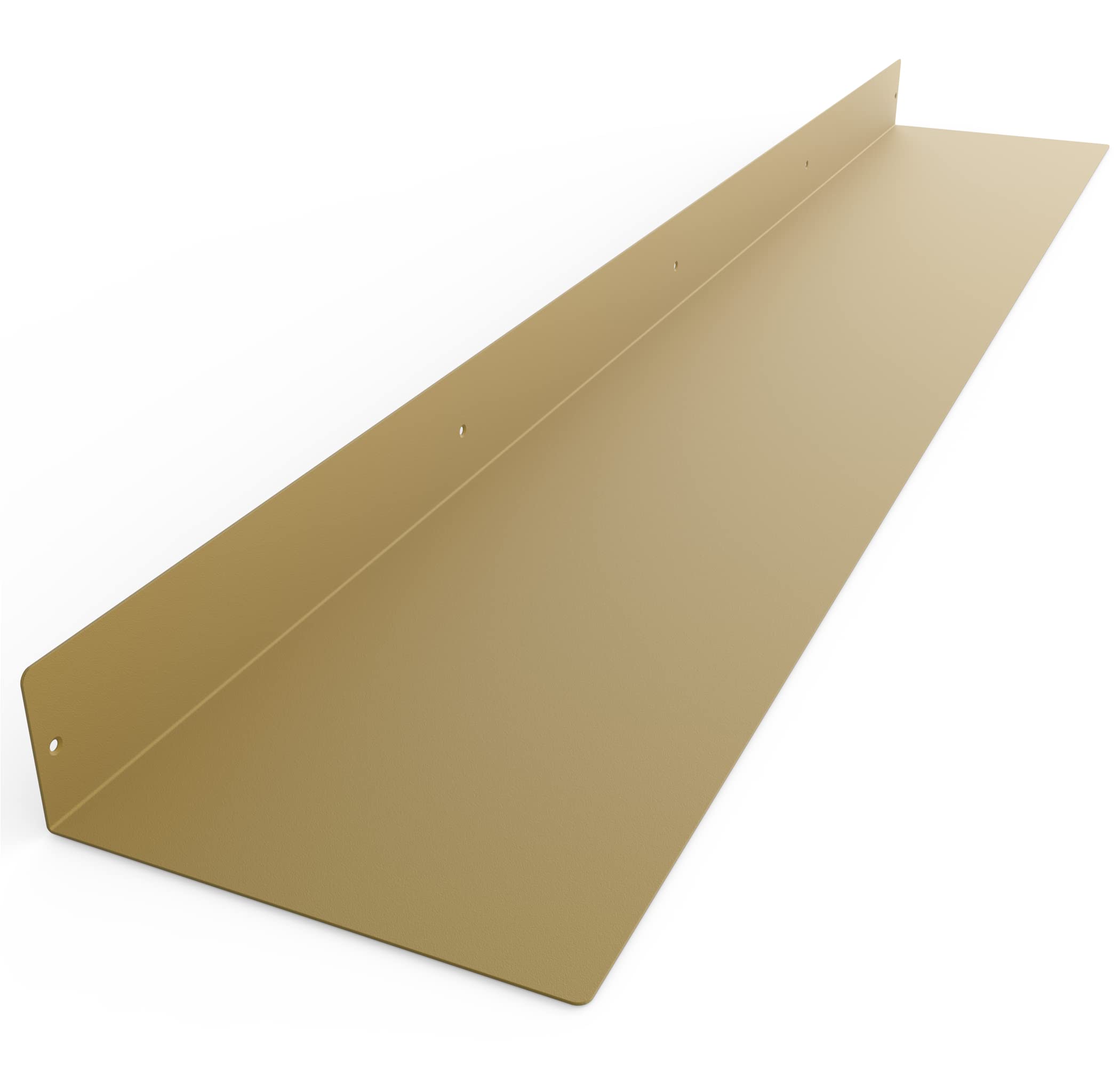 Estante flotante lineal, acero forjado de Estados Unidos, estante rústico moderno de metal resistente industrial montado en la pared, fabricado en los Estados Unidos (48 x 8 pulgadas con