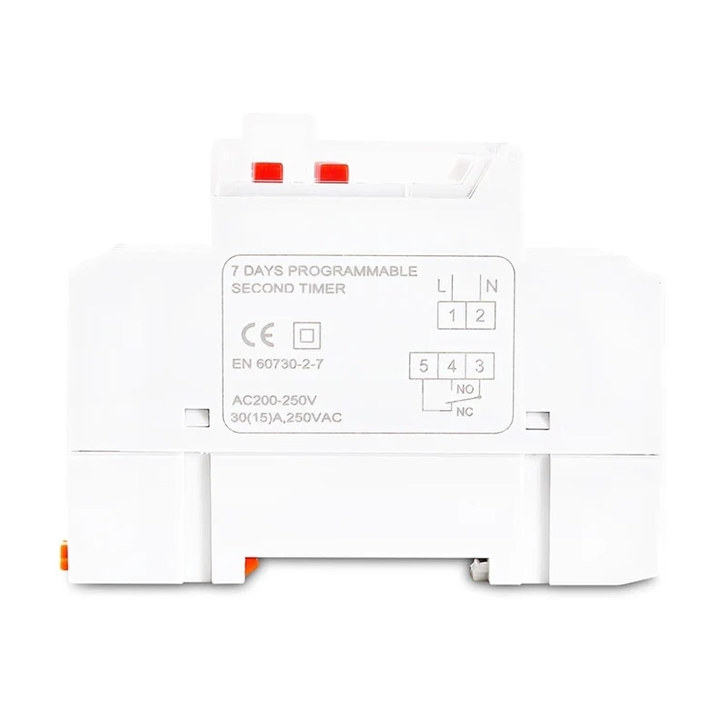 1 Second Interval 30A Load 220V Programmable HD LCD Digital Timer Switch Relay Control Time 7 Days Din Rail Mounted