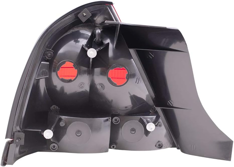 Brock Replacement Driver and Passenger Taillights with Black Trim Compatible with 1999-2011 Crown Victoria 8W7Z13405A 8W7Z13404A