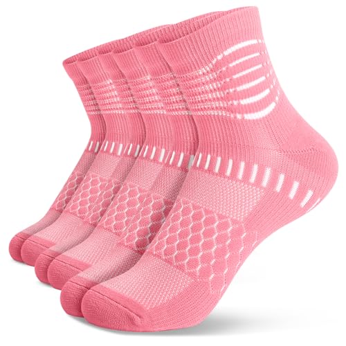 Image of IRAMY Ankle Compression Socks for Women Men Plantar Fasciitis Relief 3 /5 Pairs Cushioned Athletic Running Socks
