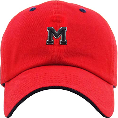 Image of A-Z Name Initial Alphabet Letter Baseball Cap for Teams Great Gift for Family Husband Wife Mom Dad Kids