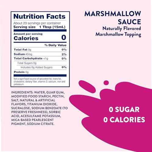 Image of Jordan's Skinny Mixes Sugar Free Marshmallow Sauce Topping, For Drizzling Over Coffee, Lattes, Ice Cream, Yogurt, Oatmeal, Hot Chocolate, Desserts, Zero Calories, Dairy & Gluten Free, Kosher, 12 Fl Oz