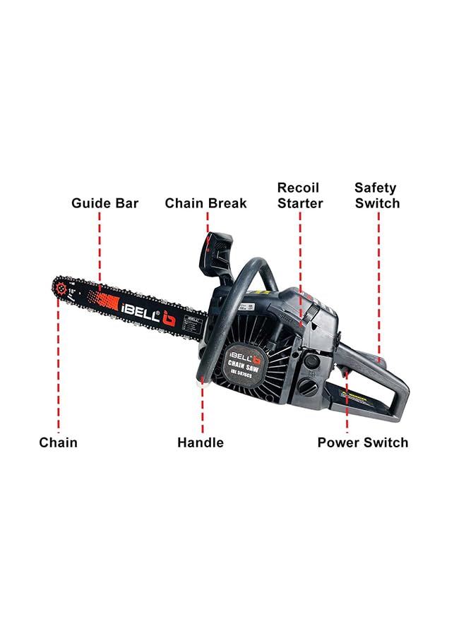 Image of IBELL 5876CS L 58cc Petrol Chain Saw, 2.71kW / 3.52HP Power, 18-Inch Guide Bar & Chain, 3000 RPM - Heavy Duty Wood Cutting Machine- 6 Months warranty