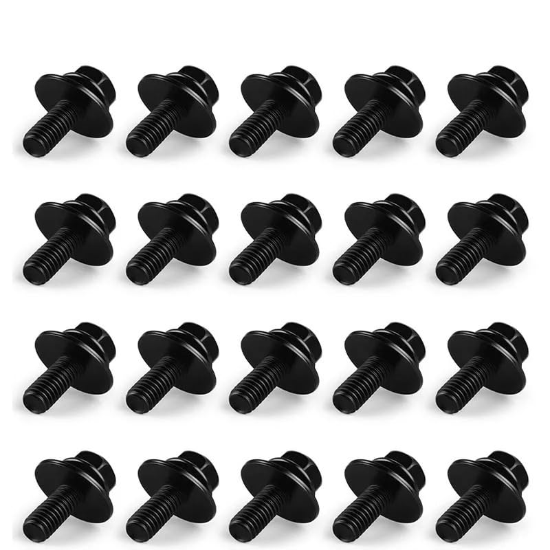 Car M6 Body Bolts for Car Body for Fender Bumper Engine Cover Splash Shield Guard Bumper Fastener Rivet Screws(40PCS)