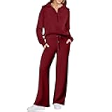 Sweatsuits Women 2 Piece Outfit Half Zip Pullover and Sweatpants Matching Lounge Sets Travel Comfiest Airport Outfits