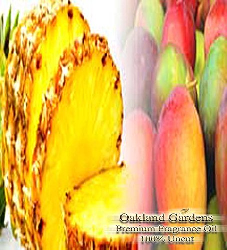 PINEAPPLE MANGO Fragrance Oil - 100% Premium Grade Uncut Oil - Sweet Pineapple blended with Tropical Mango, mixed with a hint of Lotus and Warm Vanilla - BULK Fragrance Oil By Oakland Gardens (120 mL - 4.0 fl oz Bottle)