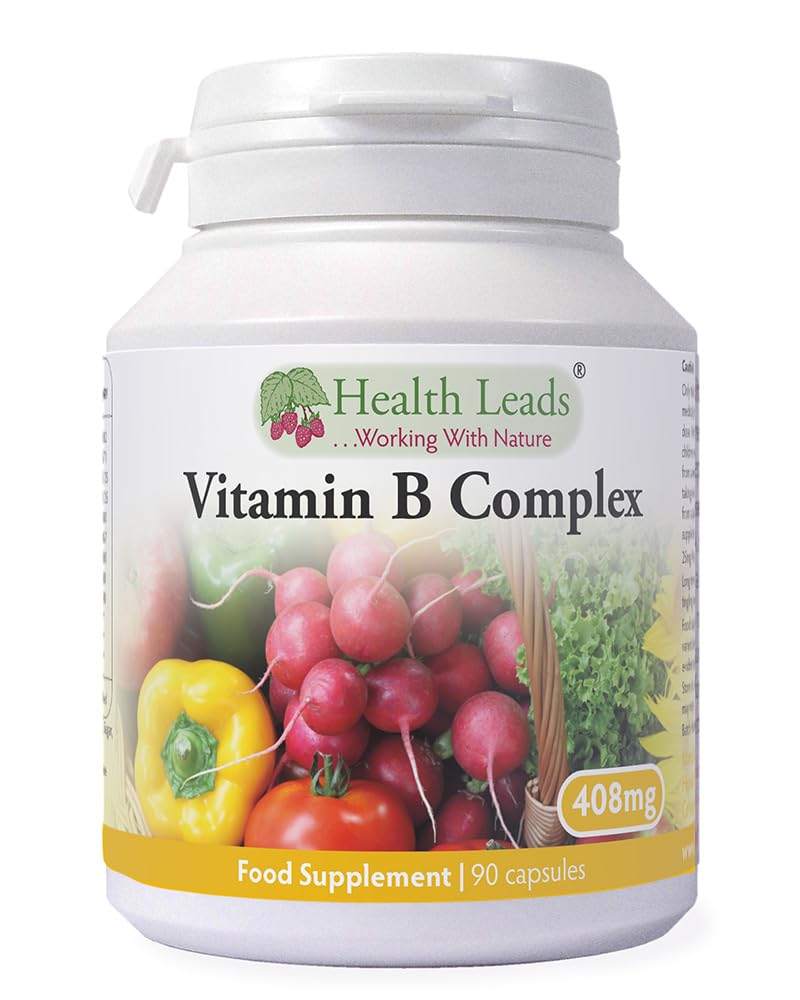 Vitamin B Complex x 90 Capsules, Powerful Balanced Formula, Vegan, Contains All 8 B Vitamins B1, B2, B3 (Niacin), B5, B6, B12, Biotin & Folate, Magnesium Stearate Free, Formulated & Made in Wales